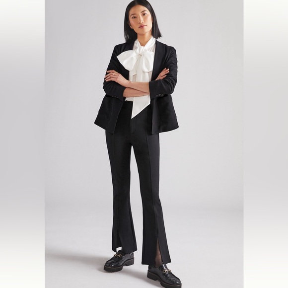 NWOT Anthropologie Maeve Slit Front Flared Ponte Pant - Picture 1 of 3
